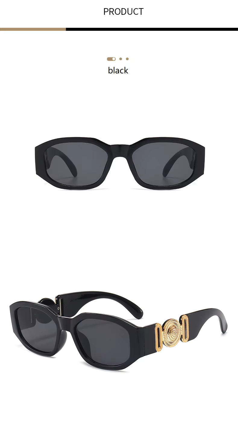 Men Women Small Rectangle Square Shades Vintage UV400 Sunglasses Glasses