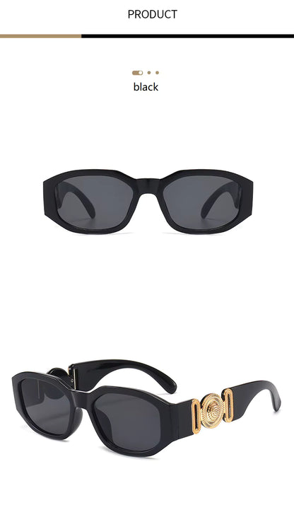 Men Women Small Rectangle Square Shades Vintage UV400 Sunglasses Glasses