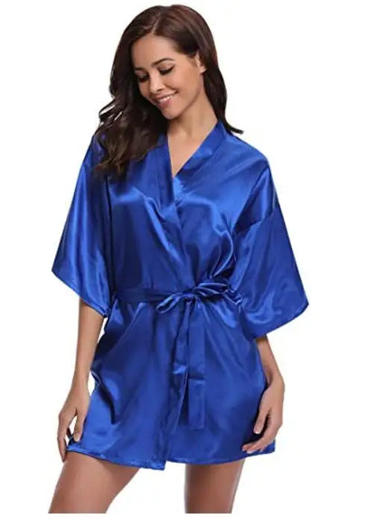 Women Kimono Robe Bathrobe Satin Bridesmaid Robes Dressing Night Gowns