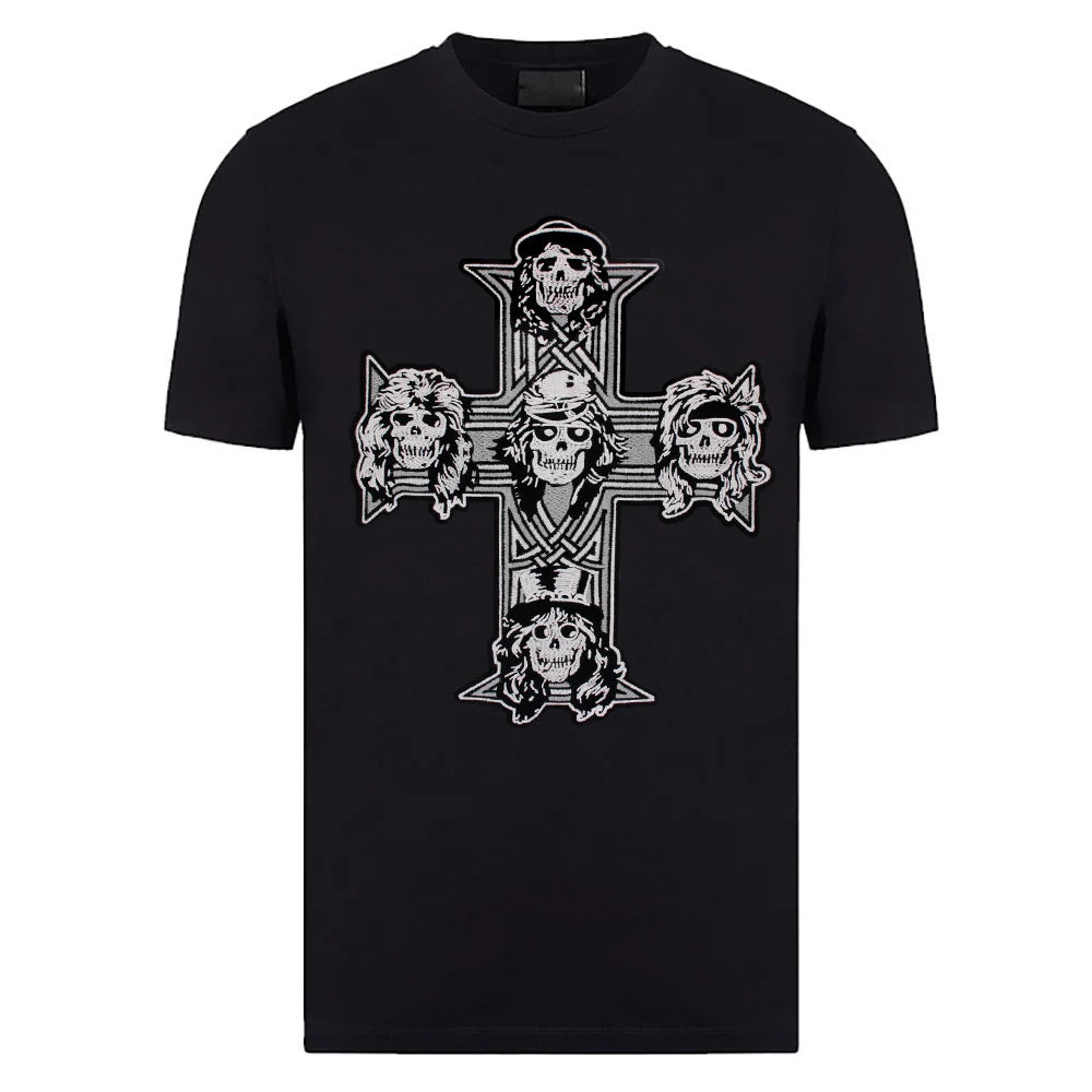 Big Cross Skull Gothic Punk Rock Iron on Patches Embroidered Crown Skull Patch Clothes Sewing Stickers