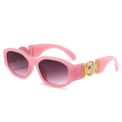 Men Women Small Rectangle Square Shades Vintage UV400 Sunglasses Glasses