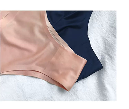 Women Ice Silk Thong Seamless G-String Briefs T-Back Underwear Panties Underpants