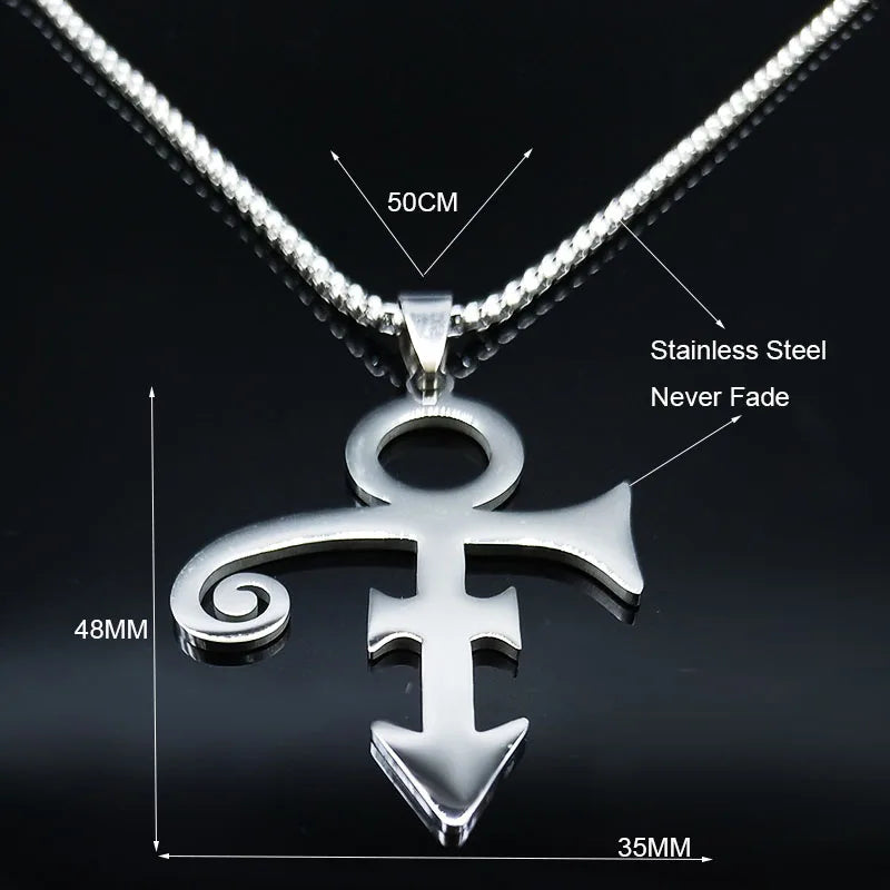 Artist Love Symbol Prince RIP Memorial Symbol Love Logo Steampunk Stainless Steel Necklace