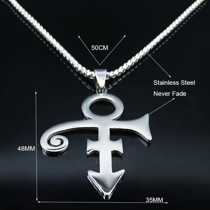 Artist Love Symbol Prince RIP Memorial Symbol Love Logo Steampunk Stainless Steel Necklace