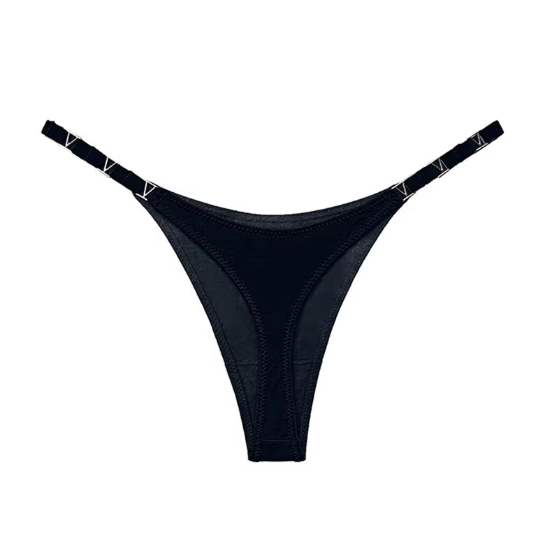 Sexy Women Seamless Underwear Briefs Zebra Flower Low Rise Metal Buckle Thong G-String Bikini Panties