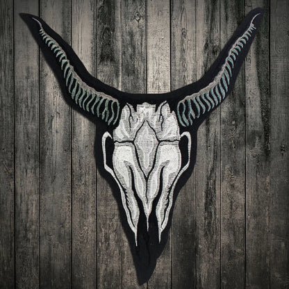Embroidery Skull Sheep Head Patch Appliques Iron on Patches Badge Clothes Sewing