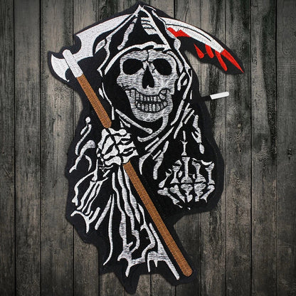 Skull Vest Embroidery Rider Iron on DIY Patches Patch Clothes