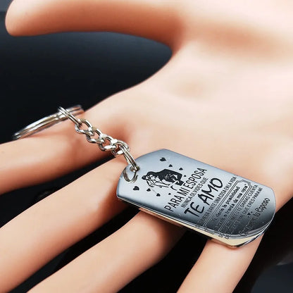 Men Women Fashion Stainless Steel for My Wife Love Keyring Keychain