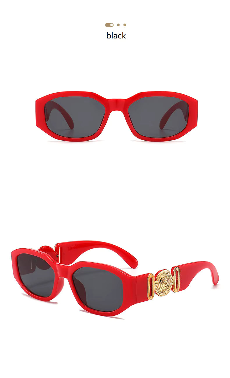 Men Women Small Rectangle Square Shades Vintage UV400 Sunglasses Glasses