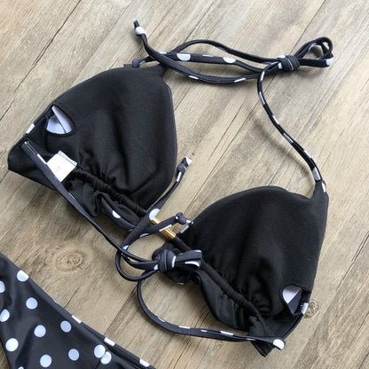 Sexy Print Swimsuit Bandage Two-Piece Swimwear Brazilian Beachwear Bathing Suit