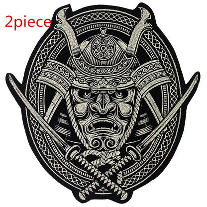 Fashion Helmet Skull Embroidered Patch Appliques Iron on Patches Badge Clothes Sewing
