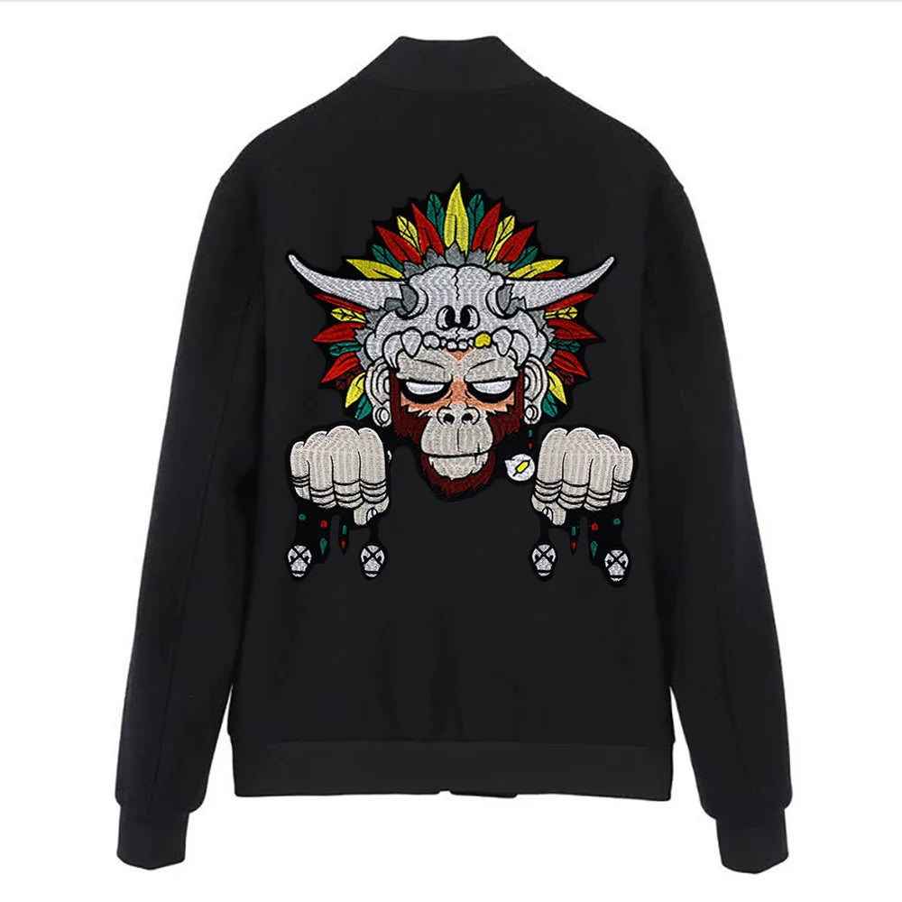 Cartoon Monkey Fist Embroidered Patch Appliques Iron on Patches Badge Clothes Sewing