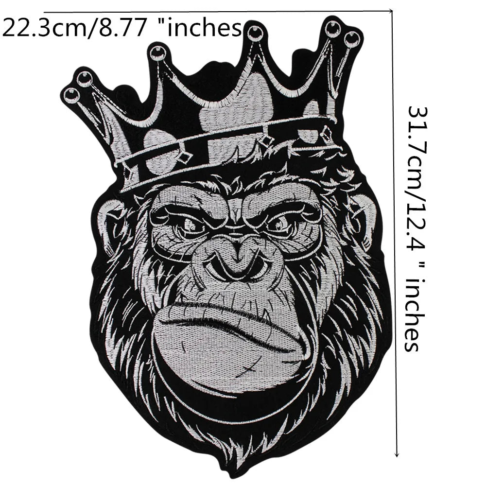 Embroidery Black White Crown Patch Appliques Iron on Patches Badge Clothes Sewing