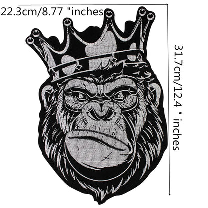 Embroidery Black White Crown Patch Appliques Iron on Patches Badge Clothes Sewing