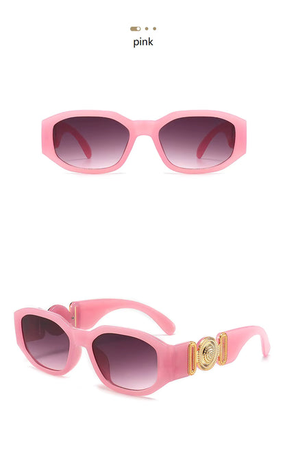Men Women Small Rectangle Square Shades Vintage UV400 Sunglasses Glasses