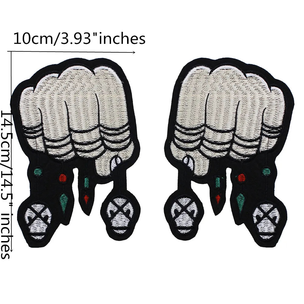 Cartoon Monkey Fist Embroidered Patch Appliques Iron on Patches Badge Clothes Sewing