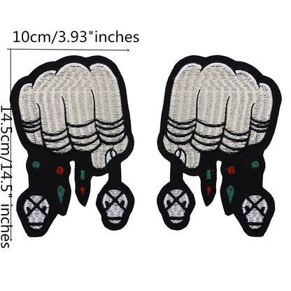 Cartoon Monkey Fist Embroidered Patch Appliques Iron on Patches Badge Clothes Sewing