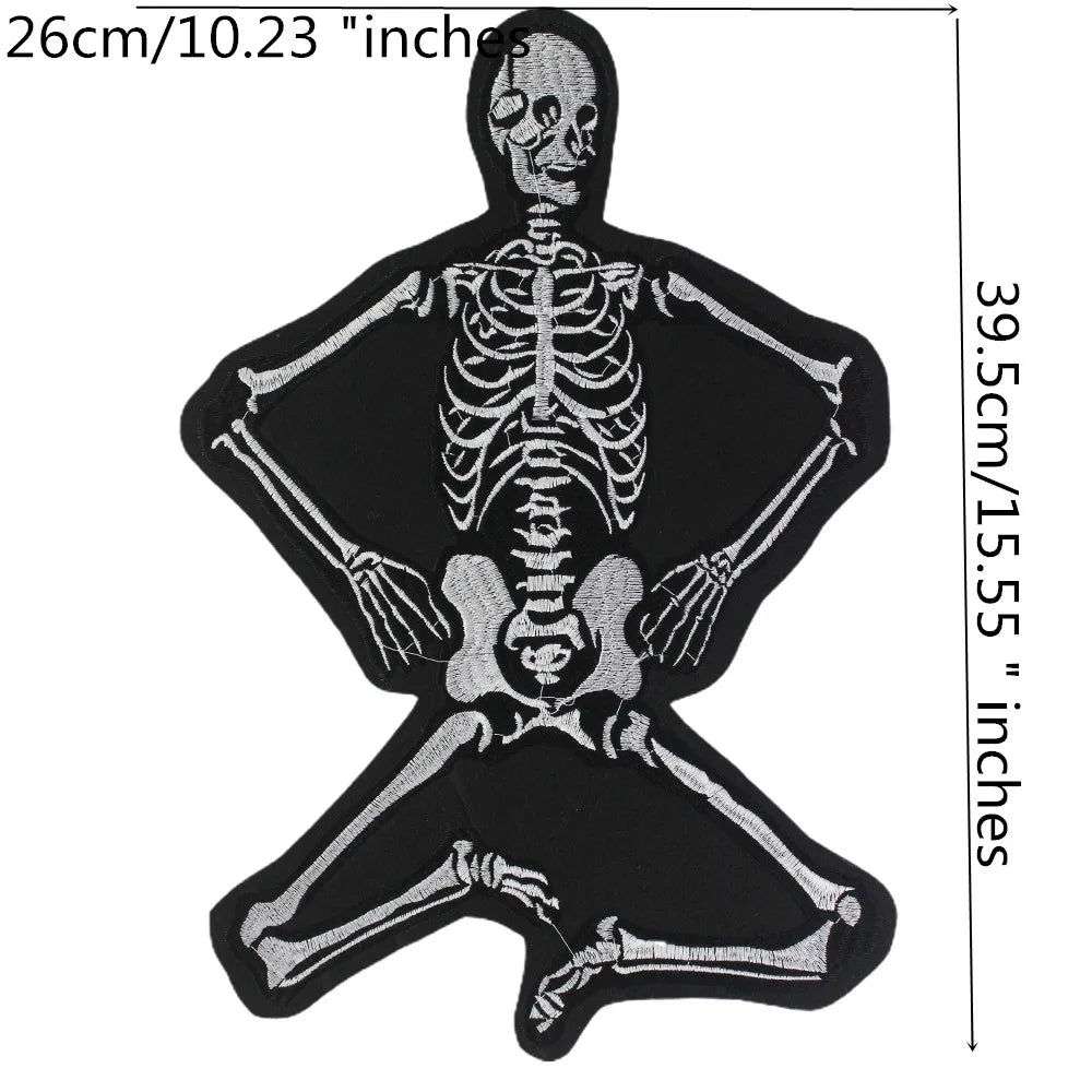 Skull Vest Embroidery Rider Iron on DIY Patches Patch Clothes