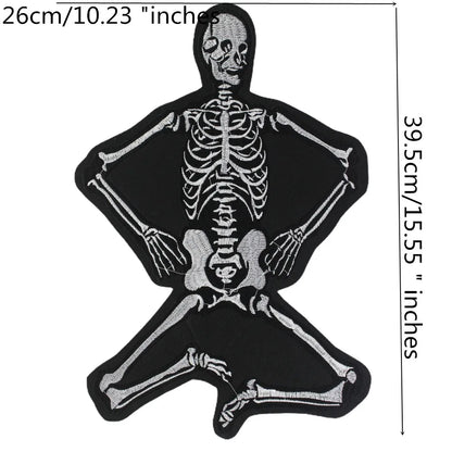 Skull Vest Embroidery Rider Iron on DIY Patches Patch Clothes