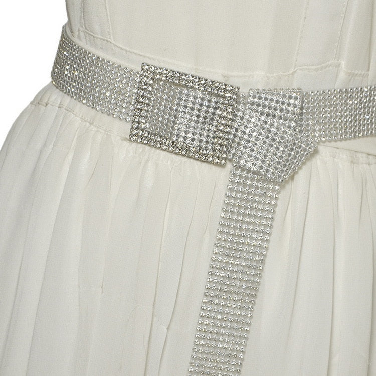 120cm Brilliant Women's Waist Chain Full Rhinestone Crystal Large Party Waist Belt