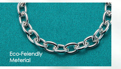 925 Sterling Silver Love Heart Pendant Chain Woman Wedding Engagement Fashion Charm Bracelet