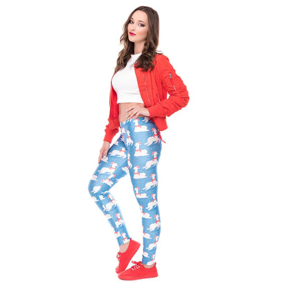 Women Fashion Christmas Prints Pant Leggings