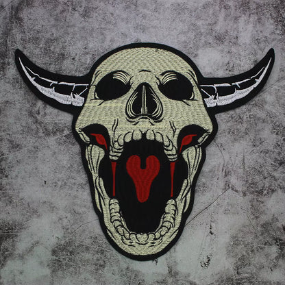 Skull Finger Embroidery Patch Appliques Iron on Patches Badge Clothes Sewing