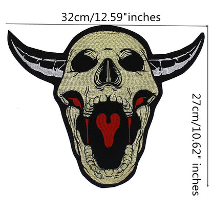 Skull Finger Embroidery Patch Appliques Iron on Patches Badge Clothes Sewing
