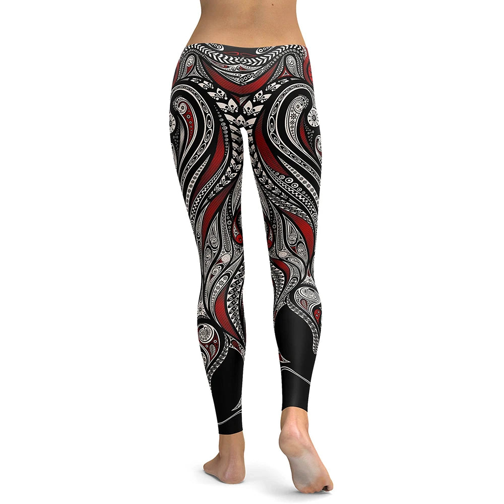 Women Mandala Flower 3D Digital Prints Leggings Pants