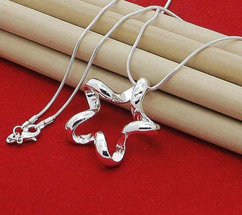 925 Sterling Silver Starfish 16-30 Inch Snake Chain Women Fashion Wedding Engagement Pendant Necklace