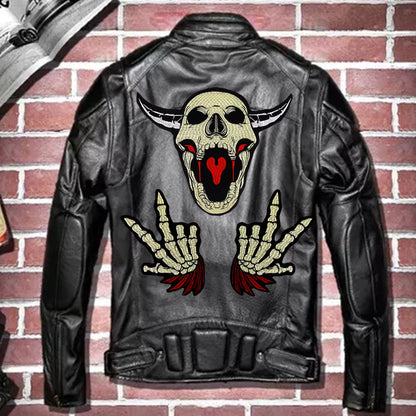 Skull Finger Embroidery Patch Appliques Iron on Patches Badge Clothes Sewing