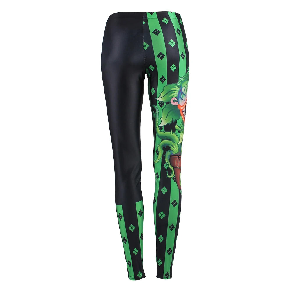 Women Halloween Party Clown Cosplay Printed 3D Digital Fitness Legging Pants