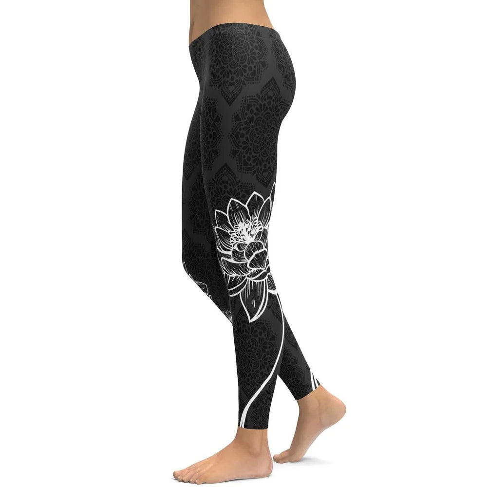 Women Tree Digital Printed Hight Waist Plus Size Leggings Pants