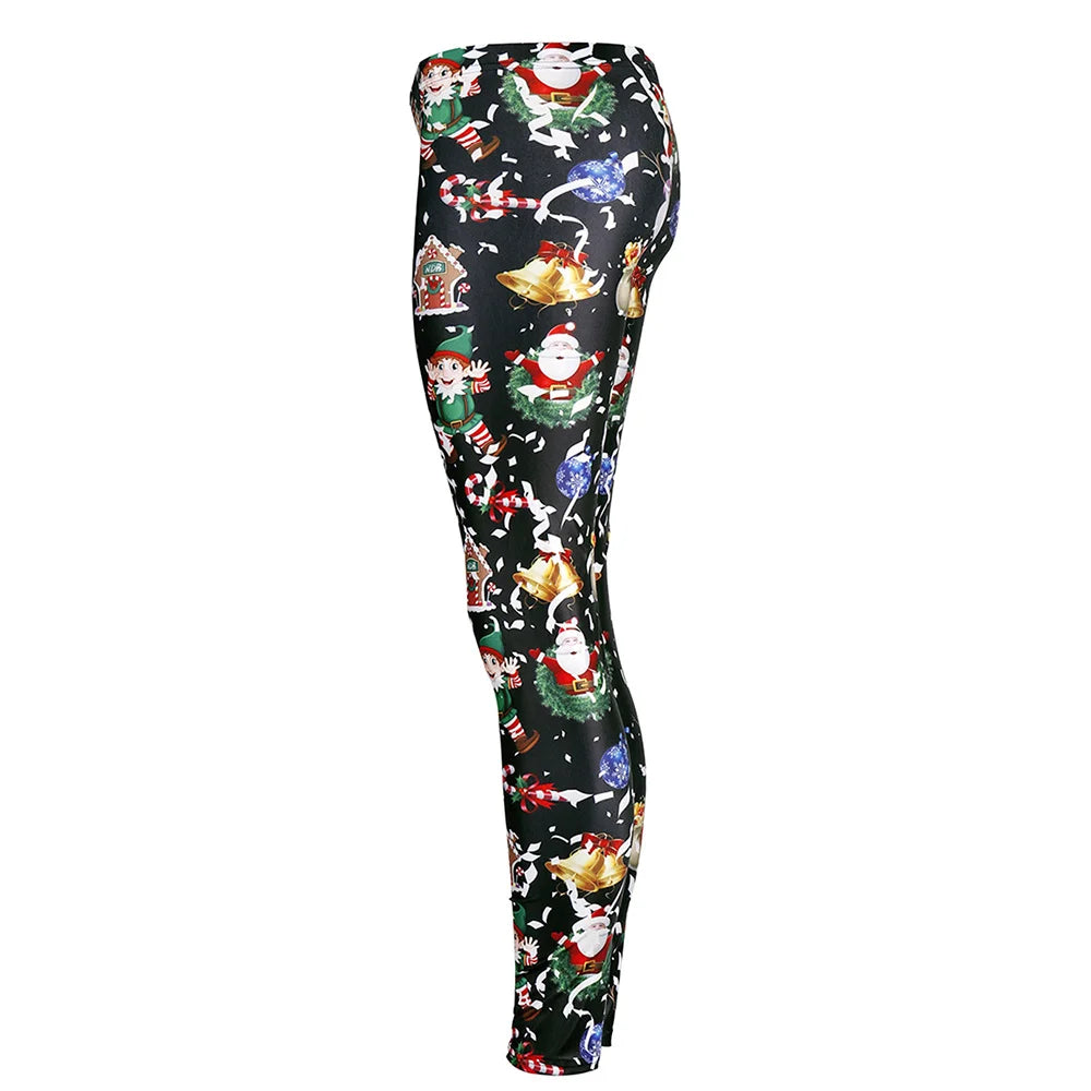 Santa Claus Prints Fashion Women Christmas Leggings Pants