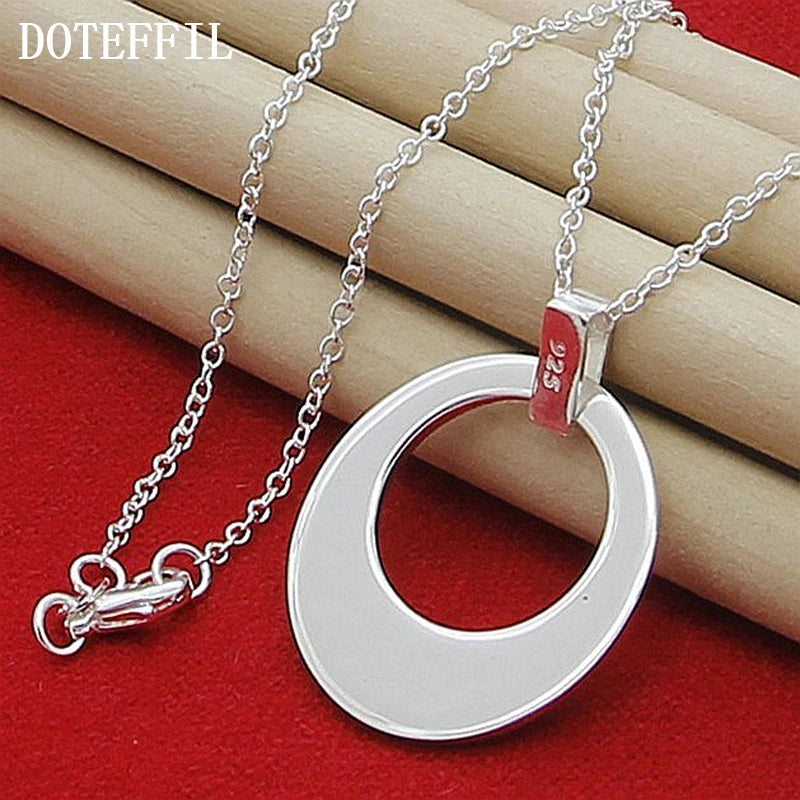 Women 925 Sterling Silver Sickle Chain Charm Pendant Necklace