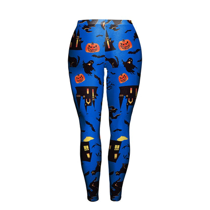 Women Fashion Pumpkin Lantern Halloween Cosplay Leggings Pants