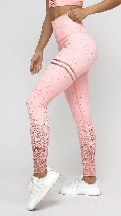 Women Fashion Print No Transparent Exercise Fitness Patchwork Push Up Leggings Pants