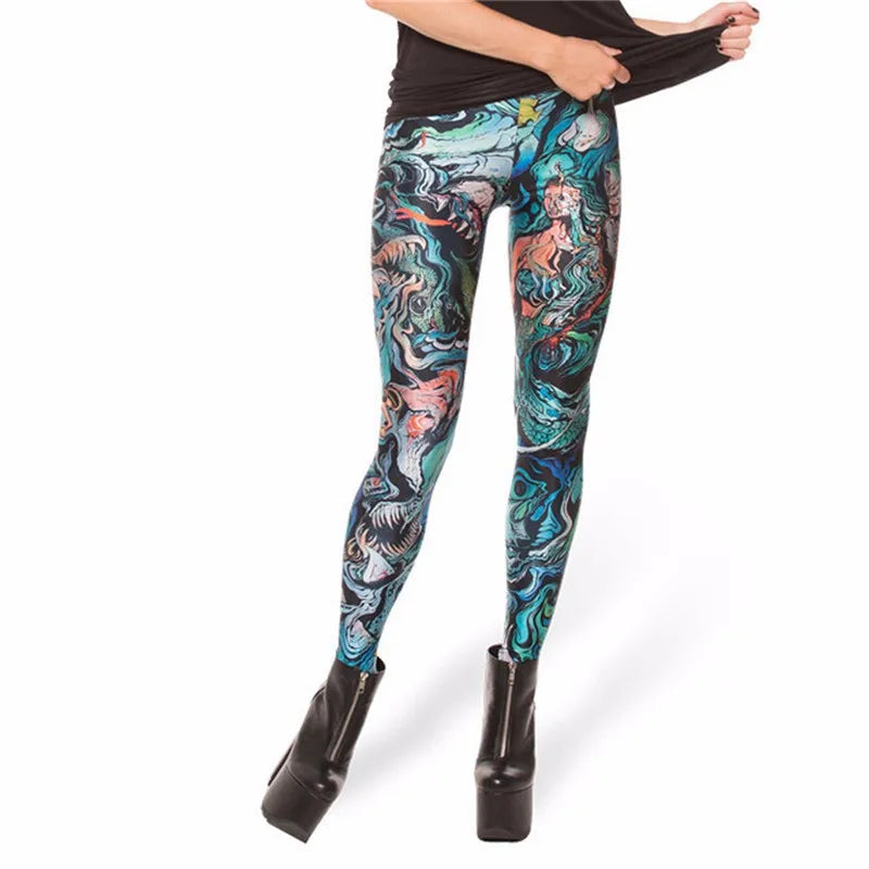 Merman Prints Fashion Women Leggings Pants