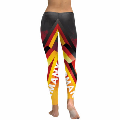 Women Germany Team Flag Digital Print Leggings Pants