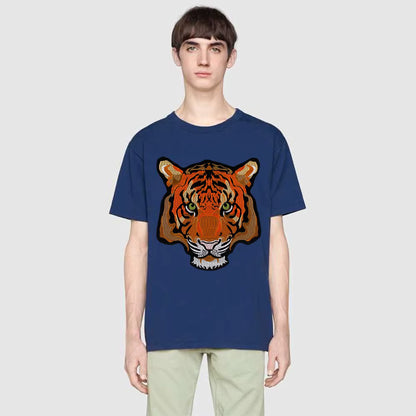 Large-size biker Punk Motorcycle Embroidered Tiger Skeleton Patch Appliques Iron on Patches Badge Clothes Sewing