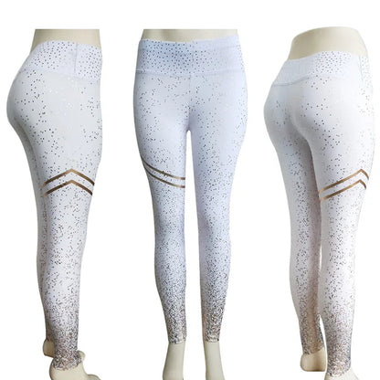 Women Fashion Print No Transparent Exercise Fitness Patchwork Push Up Leggings Pants