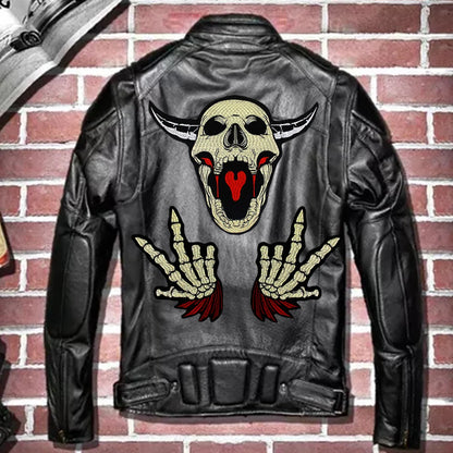 Skull Finger Embroidery Patch Appliques Iron on Patches Badge Clothes Sewing
