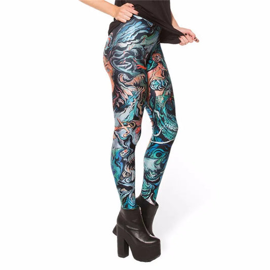 Merman Prints Fashion Women Leggings Pants