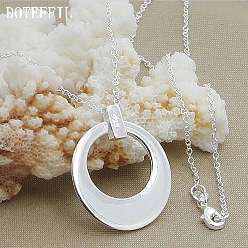 Women 925 Sterling Silver Sickle Chain Charm Pendant Necklace