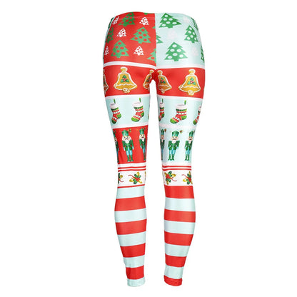 Stripe Tribal Prints Women Plus Size Christmas Leggings Pants