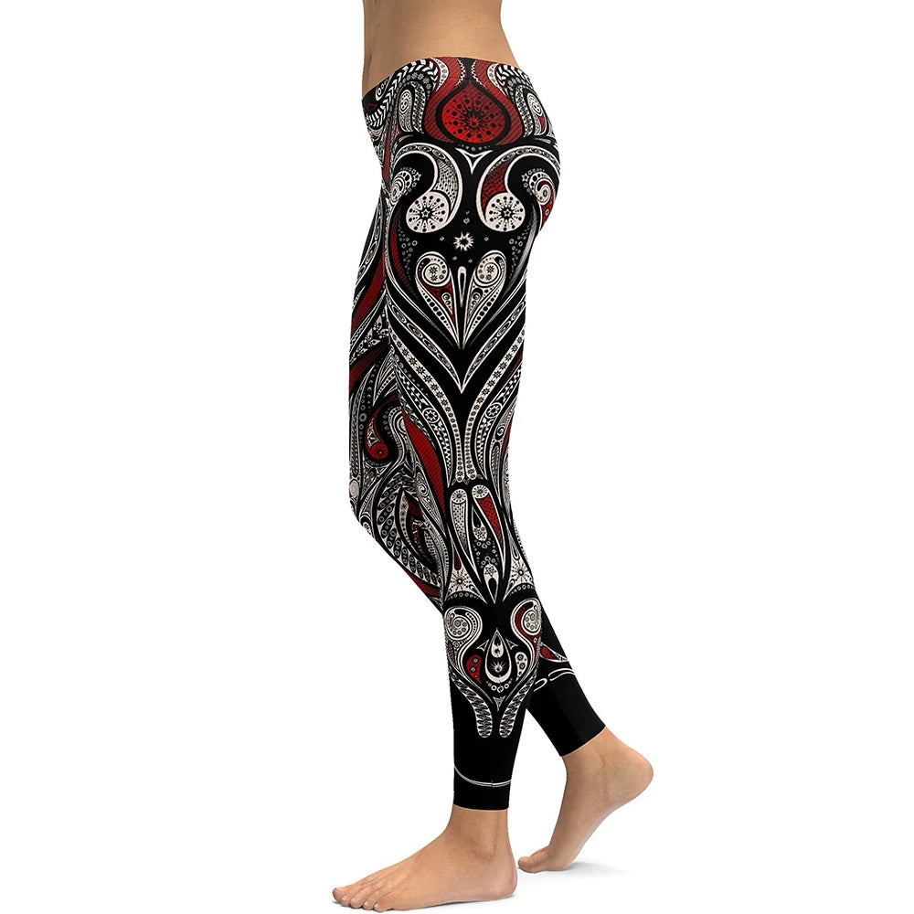 Women Mandala Flower 3D Digital Prints Leggings Pants