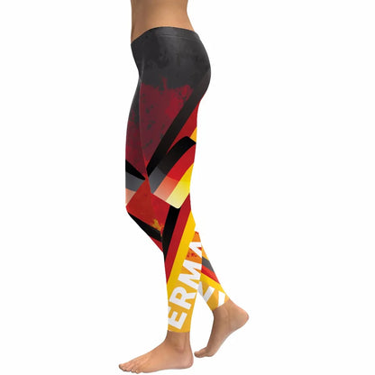 Women Germany Team Flag Digital Print Leggings Pants