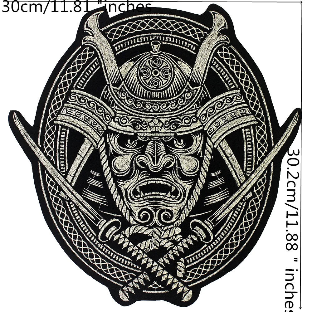 Fashion Helmet Skull Embroidered Patch Appliques Iron on Patches Badge Clothes Sewing