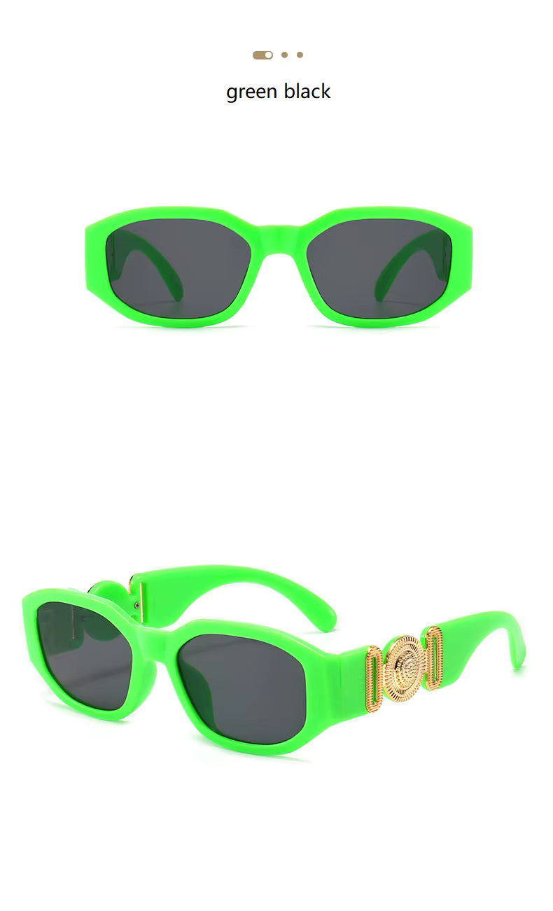Men Women Small Rectangle Square Shades Vintage UV400 Sunglasses Glasses