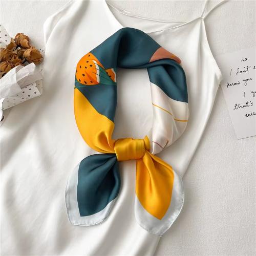 Women Fashion Silk Satin Cats Pets Printed Wrap Scarf Bandana Scarves